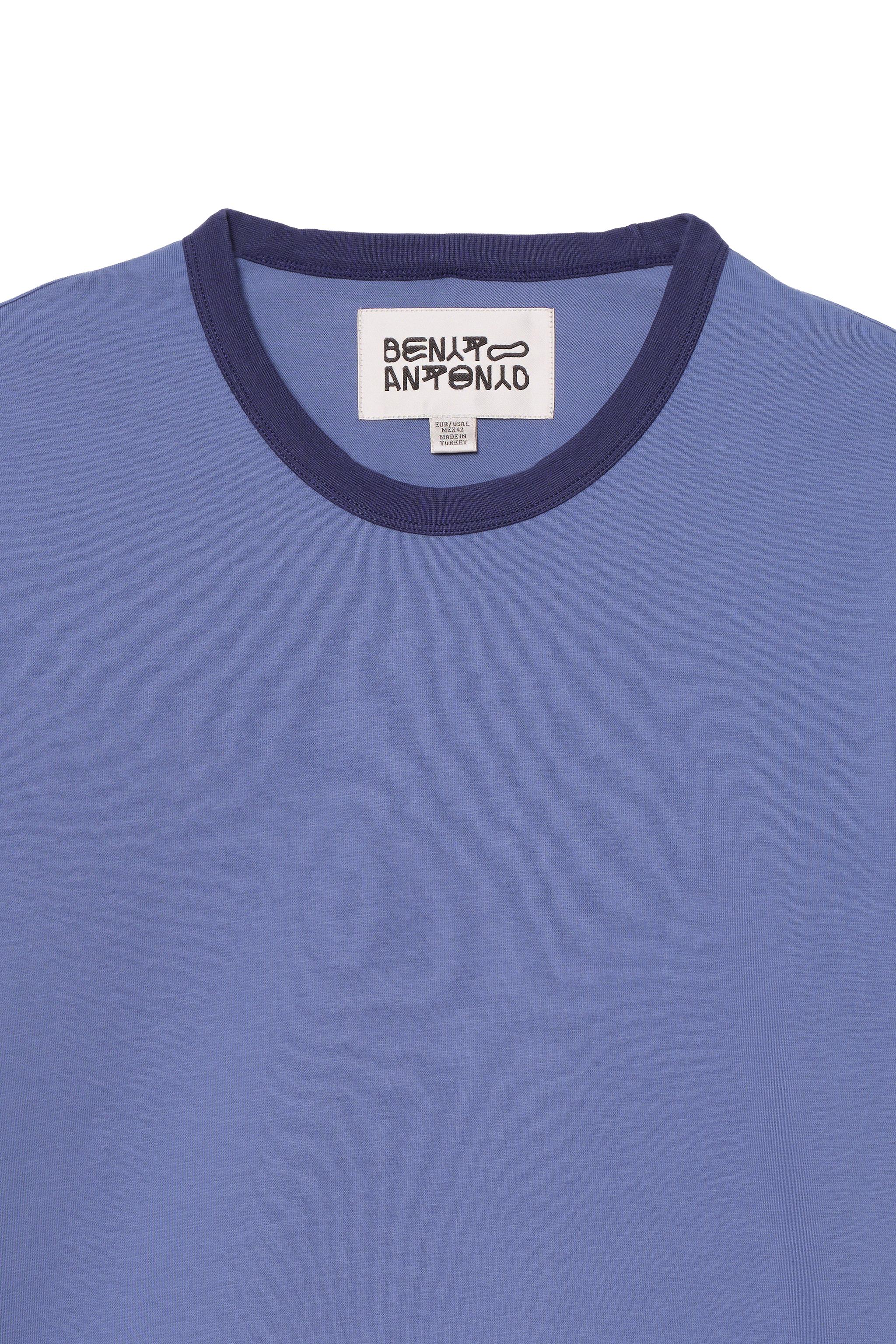 SLIM FIT T-SHIRT WITH CONTRASTING RIB TRIM